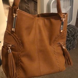 Camel leather purse